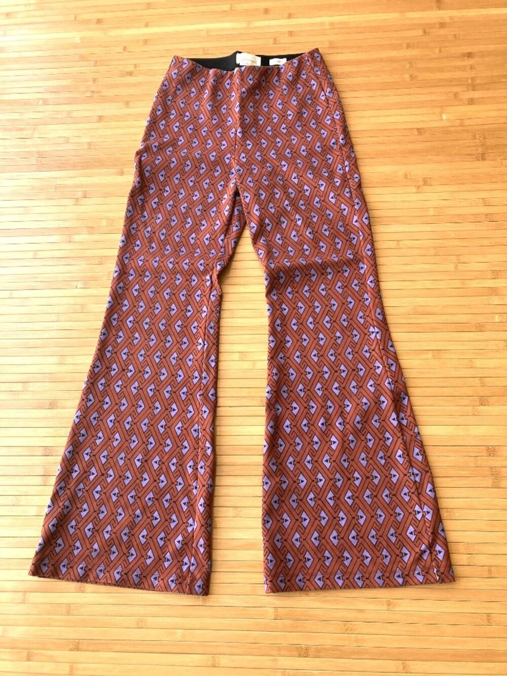 Anthropologie The Joni Knit Flare Pants High Rise Geometric Print Medium M